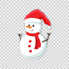 Christmas snowman icon. Snowman isolated vector illustration