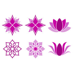 yoga logo icon, lotus flower icon vector design symbol