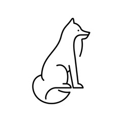 Fox line icon. Icon design. Template elements