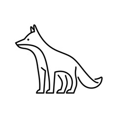 Fox line icon. Icon design. Template elements