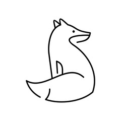 Fox line icon. Icon design. Template elements