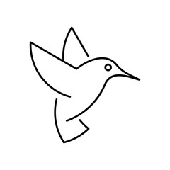 Hummingbird line icon. Icon design. Template elements