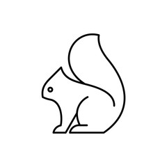 Squirrel line icon. Icon design. Template elements