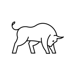 Bull line icon. Icon design. Template elements