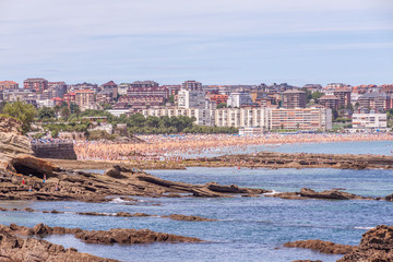 Santander beach, Spain, in a summer day