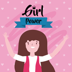 Girl cartoon of power and strong concept vector design