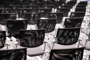 chairs in an empty conference room, interior