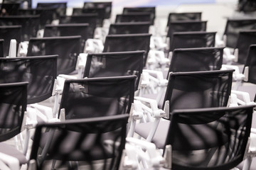 chairs in an empty conference room, interior