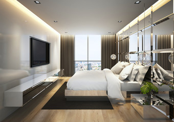 Fototapeta na wymiar 3d rendering modern bedroom interior