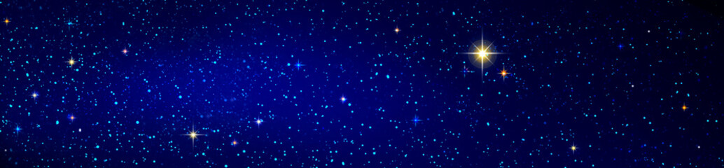 Night sky with colorful stars. Abstract sky background.