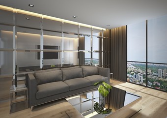 modern living room interior.3d rendering