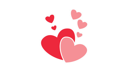 love hearts concept. Flat illustration of wedding love.