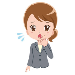 ビジネスウーマン　驚く　イラスト
