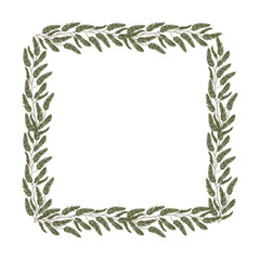 Green leaves frame vector design