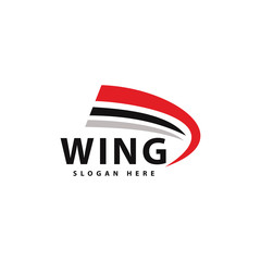 Wing logo template, flying logo design vector