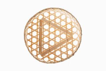 bamboo basket on white background isolated