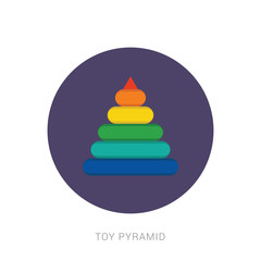Pyramid icon. Children's colorful plastic toy.