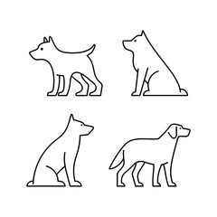 Set of Dogs line icons. Icon design. Template elements