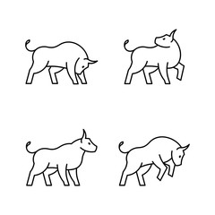 Set of Bulls line icons. Icon design. Template elements