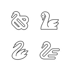 Set of Swans line icons. Icon design. Template elements
