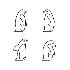 Set of Penguins line icons. Icon design. Template elements