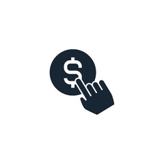 Pay per click creative icon. filled simple illustration. From digital marketing icons collection. Isolated Pay per click sign on white background