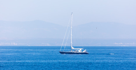 Fototapeta premium Yacht fishermen in the Aegean Sea