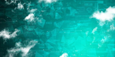 2d illustration Abstract futuristic electronic circuit technology background