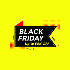 Black Friday Ads Banner with Black and Yellow Background