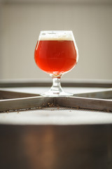 Red beer in a brewery