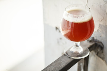 Red beer in a brewery