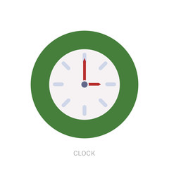 Analog clock flat vector icon. Symbol of time management