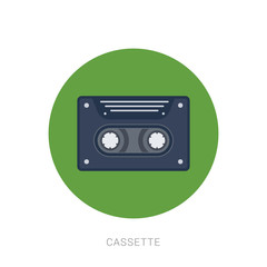 Vintage audio cassette on an isolated background. Vector illustration