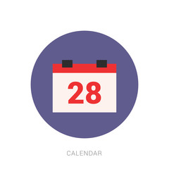 Flat calendar Icon. Calendar on the wall. Vector illustration.