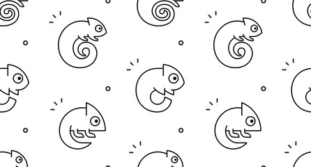 Seamless pattern with Chameleons. isolated on white background © Nataliia