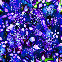 surreal cosmic magic unusual seamless watercolor pattern endless repeat