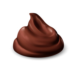 Illustration of Brown Cream Sauce or Syrup Drop. Brown Cream Chocolate Texture Isolated on White. Illustration Ice Cream Product Swatch