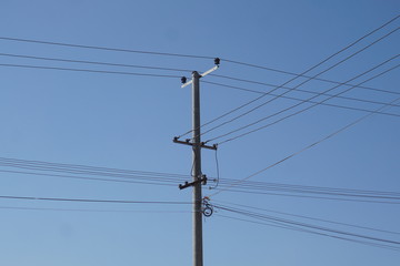 old electric pole and wires