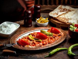 chicken fillet in sauce with vegetables