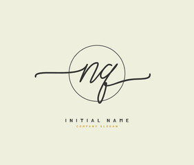 N G NG Beauty vector initial logo, handwriting logo of initial signature, wedding, fashion, jewerly, boutique, floral and botanical with creative template for any company or business.