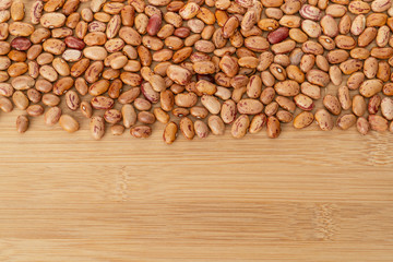 kidney bean with text space on wooden table