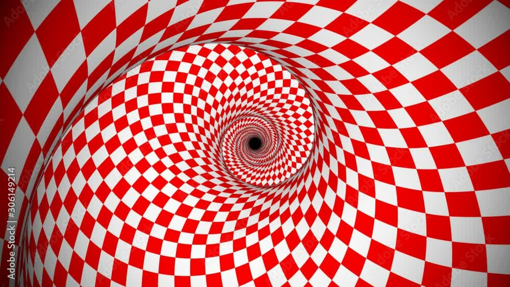 Poster a mesmerizing 3d rendering of an optical illusion created by red and white squares looking like a tu