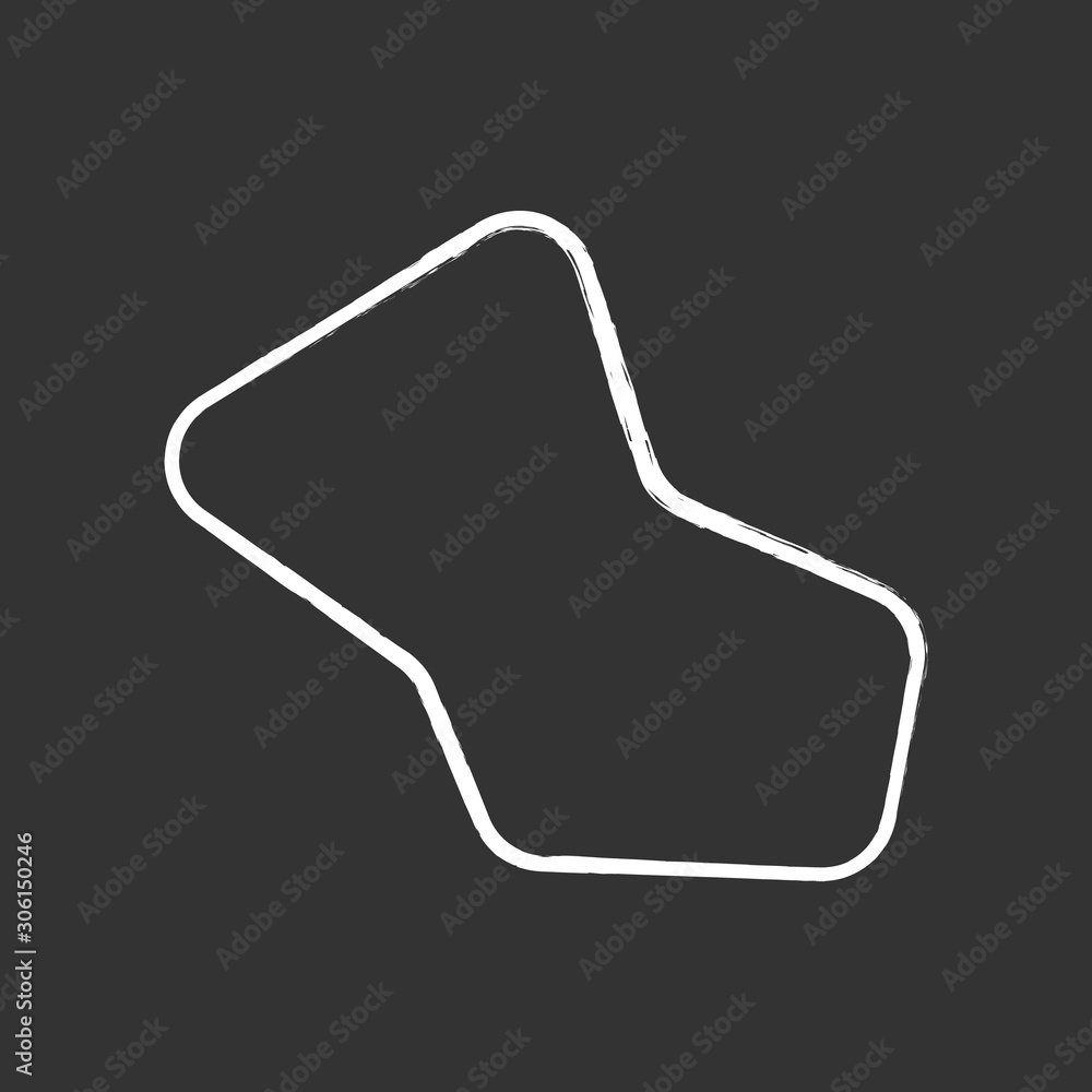 Poster geometric figure chalk icon. fluid abstract shape. decorative flat element. graphic simple stain. ro