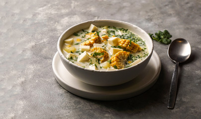 chicken soup with cheese and corn, Chupe de pollo, tipical venezuelan food