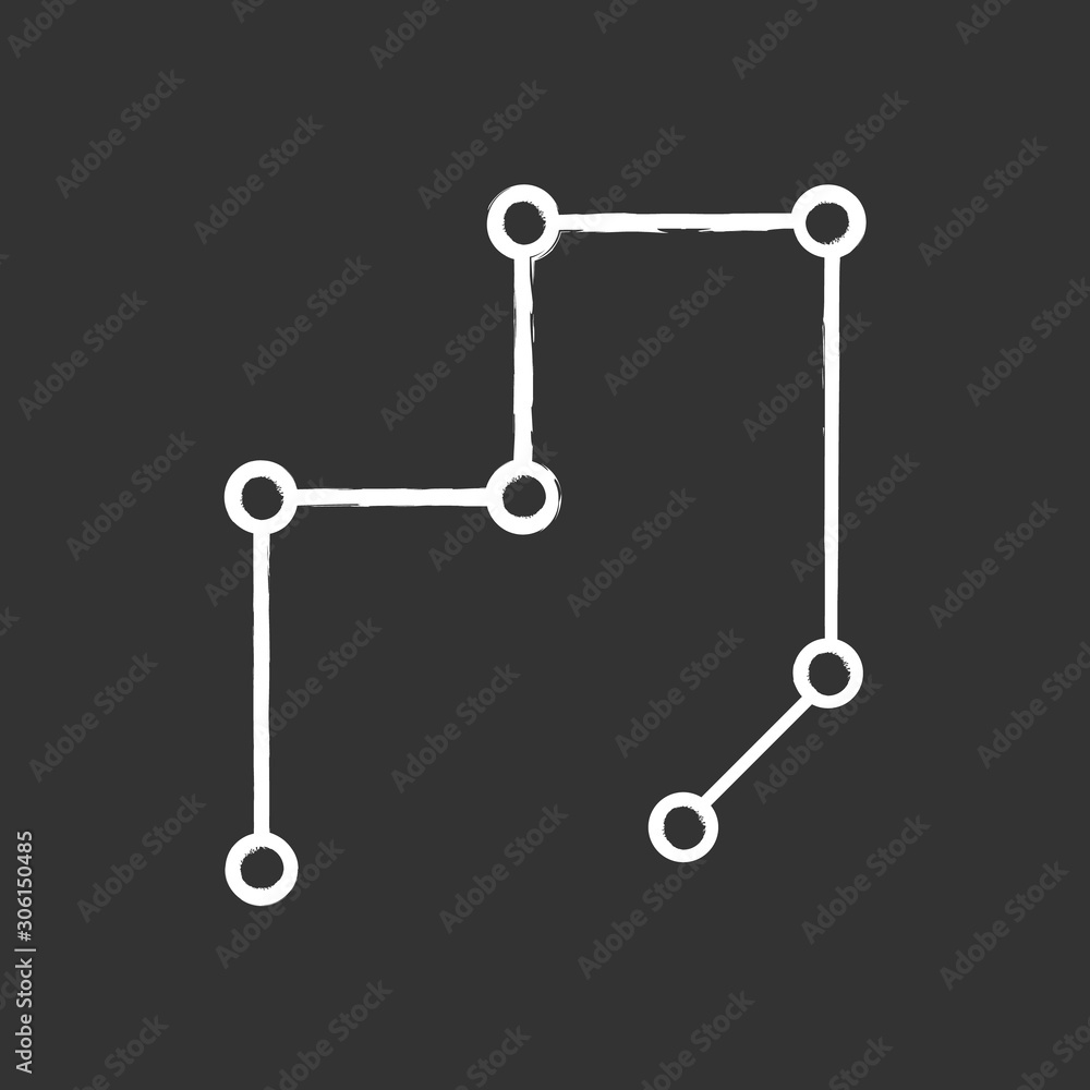 Poster connected lines chalk icon. net of strokes with points. broken lines. graphic decorative element. ge
