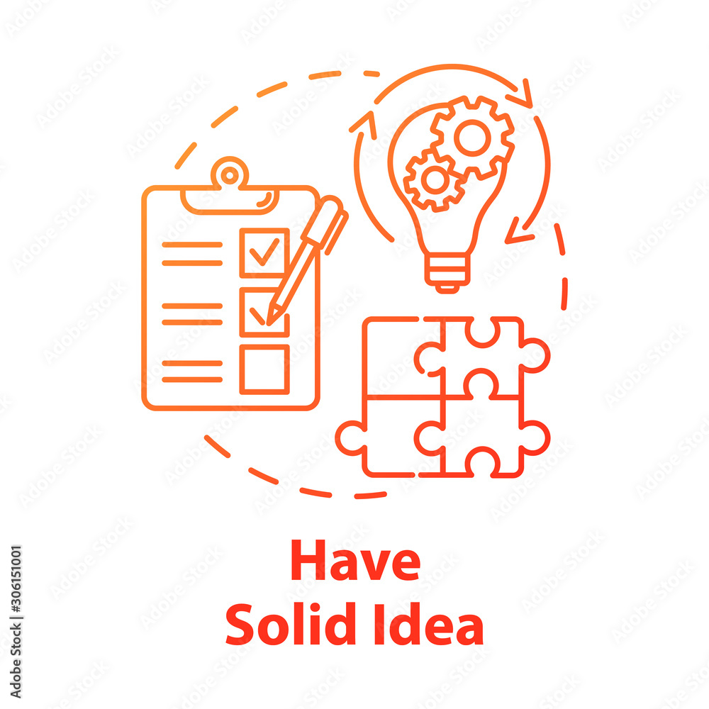 Poster have solid idea concept icon. planning and management. direct movement to goal. process control. bus