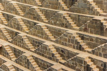 Pattern of steps in the historic weel of Abhaneri, India