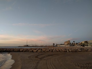 amanecer en la playa