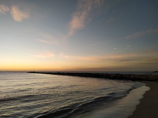 amanecer en la playa