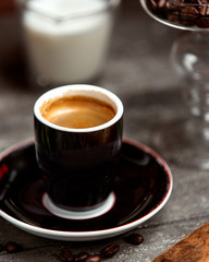 espresso coffee in small cup